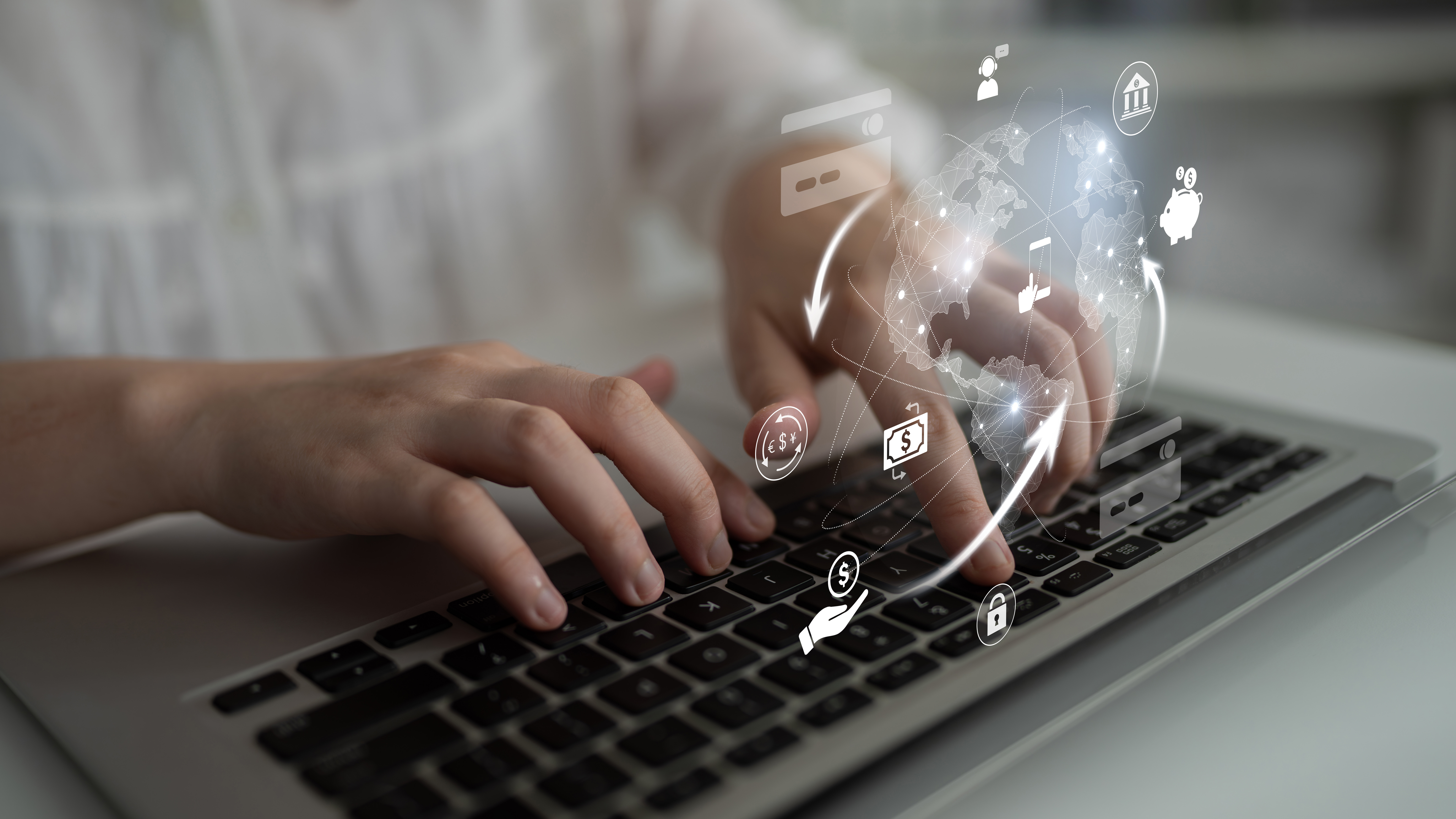 Person using AI at computer